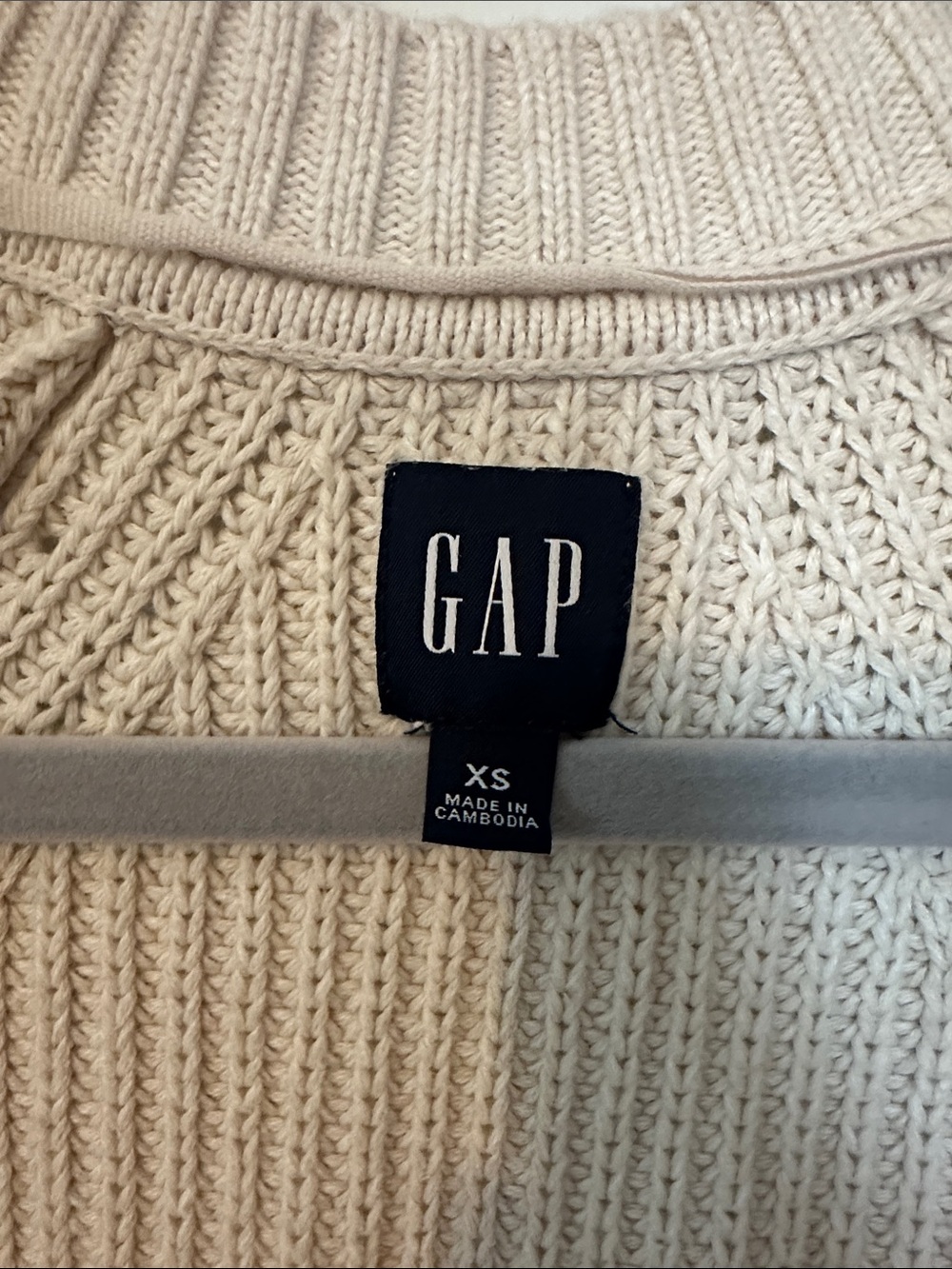 GAP Cream Button-Front Chunky Ribbed Cardigan - Picture 3 of 4